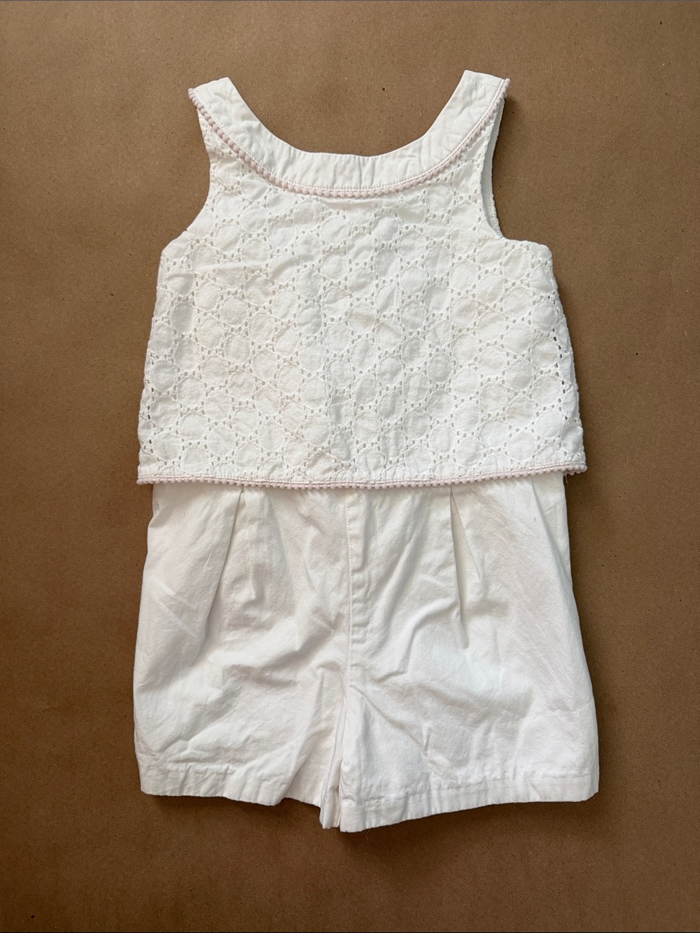 Janie and Jack White Eyelet Romper
